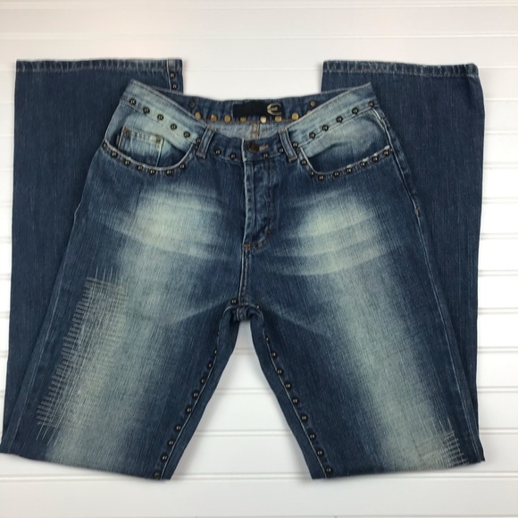 Just Cavalli Italy Studded Flare Leg Jeans Embellished Italy 30 - Picture 6 of 12